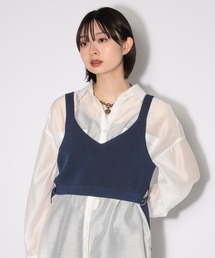 サイドベルトニットビスチェ
