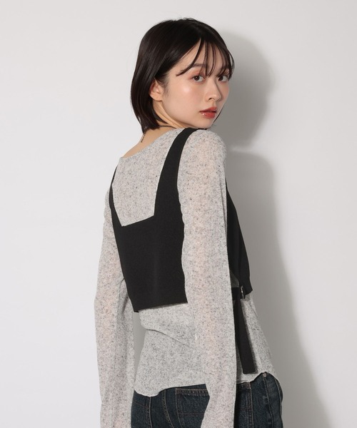 PAGEBOY（ページボーイ）の「サイドベルトニットビスチェ（その他トップス・レディース・ネイビー/ブラック/オフホワイト・FREE）」の9枚目の写真