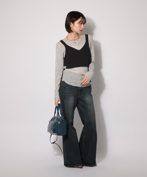 PAGEBOY（ページボーイ）の「サイドベルトニットビスチェ（その他トップス・レディース・ネイビー/ブラック/オフホワイト・FREE）」の5枚目の写真