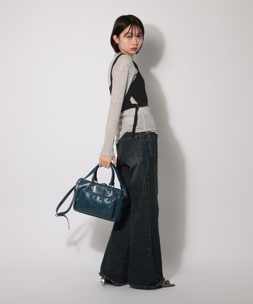 PAGEBOY（ページボーイ）の「サイドベルトニットビスチェ（その他トップス・レディース・ネイビー/ブラック/オフホワイト・FREE）」の6枚目の写真