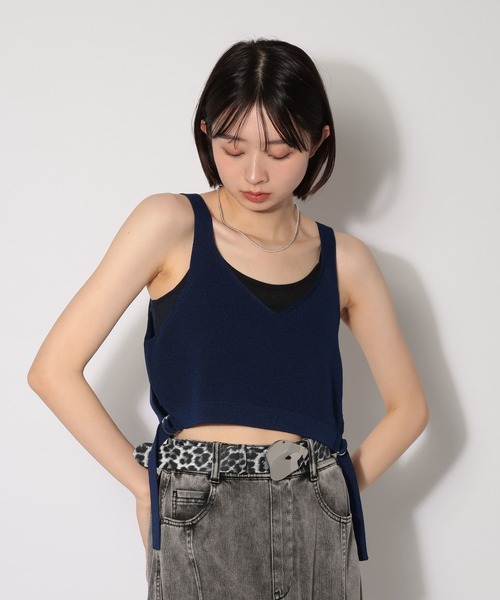 PAGEBOY（ページボーイ）の「サイドベルトニットビスチェ（その他トップス・レディース・ネイビー/ブラック/オフホワイト・FREE）」の14枚目の写真