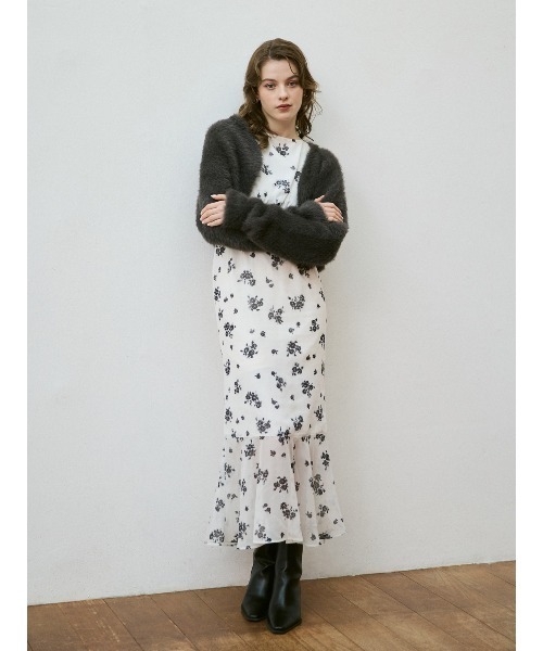 EIMY ISTOIRE（エイミーイストワール）の「フェザーペプラムニットカーディガンセット（ニット/セーター・レディース・アイボリー/ライトピンク/チャコールグレー・F）」の16枚目の写真