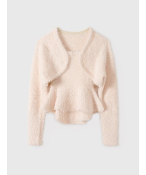 フェザーペプラムニットカーディガンセット（ニット/セーター）｜EIMY