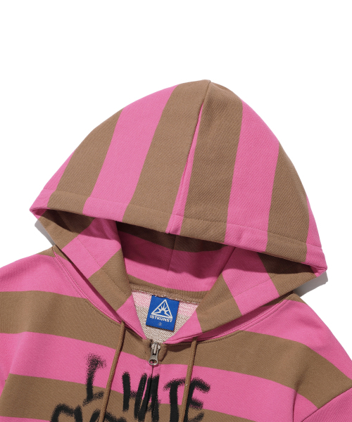 ISTKUNST（イストクンスト）の「PISS OFF ST HOOD ZIP UP_PINK(IK2EFMM483A)（パーカー・レディース・ピンク・S/M/L）」の3枚目の写真