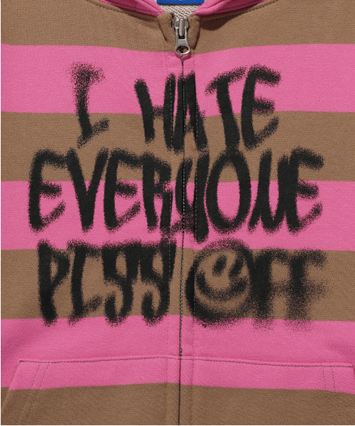 ISTKUNST（イストクンスト）の「PISS OFF ST HOOD ZIP UP_PINK(IK2EFMM483A)（パーカー・レディース・ピンク・S/M/L）」の4枚目の写真