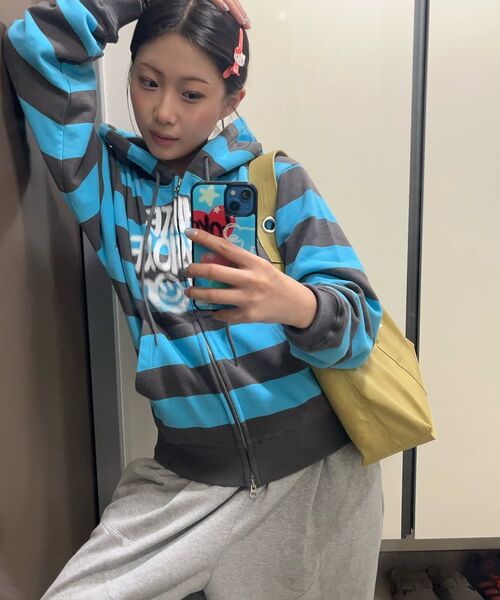 ISTKUNST(イストクンスト)の「PISS OFF ST HOOD ZIP UP_PINK(IK2EFMM483A)(パーカー・レディース・ピンク・S/M/L)」の4枚目の写真