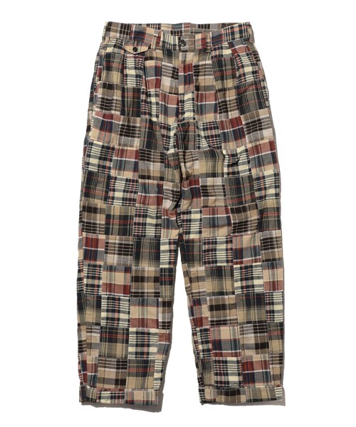 BEAMS PLUS（ビームスプラス）の「2 Pleats Trousers Patchwork Madras（その他パンツ・メンズ・ブラウン・X-LARGE/LARGE/MEDIUM/SMALL）」の7枚目の写真
