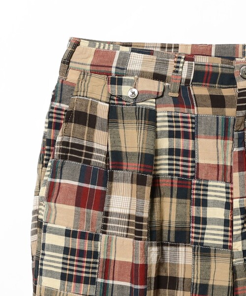 BEAMS PLUS（ビームスプラス）の「2 Pleats Trousers Patchwork Madras（その他パンツ・メンズ・ブラウン・X-LARGE/LARGE/MEDIUM/SMALL）」の9枚目の写真