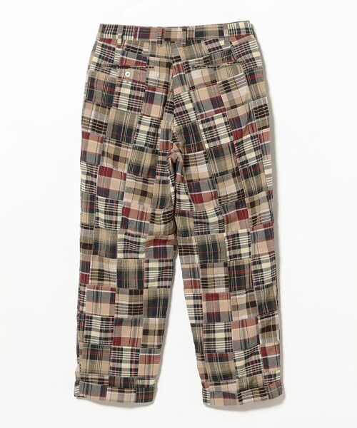 BEAMS PLUS（ビームスプラス）の「2 Pleats Trousers Patchwork Madras（その他パンツ・メンズ・ブラウン・X-LARGE/LARGE/MEDIUM/SMALL）」の4枚目の写真