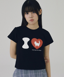 I LOVE CAT CROP T SHIRT