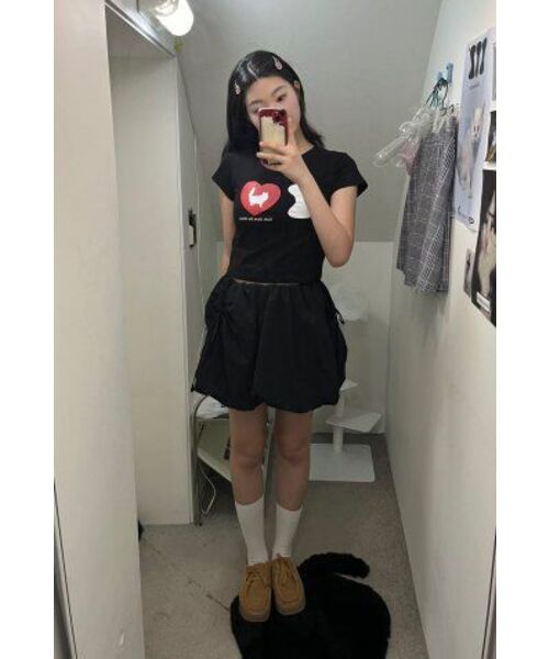 ITZAVIBE（イッザバイブ）の「I LOVE CAT CROP T SHIRT（Tシャツ/カットソー・レディース・その他・ONE SIZE）」の8枚目の写真