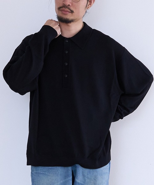 crepuscule(クレプスキュール)の「crepuscule L/S Polo (2601-013)(ポロシャツ・メンズ・ブラック/ブルー系その他・0/1/2)」の2枚目の写真