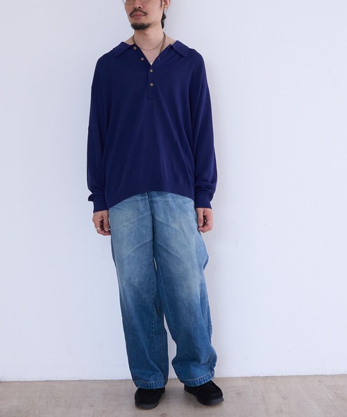 crepuscule(クレプスキュール)の「crepuscule L/S Polo (2601-013)(ポロシャツ・メンズ・ブラック/ブルー系その他・0/1/2)」の6枚目の写真