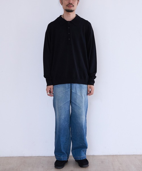 crepuscule(クレプスキュール)の「crepuscule L/S Polo (2601-013)(ポロシャツ・メンズ・ブラック/ブルー系その他・0/1/2)」の8枚目の写真