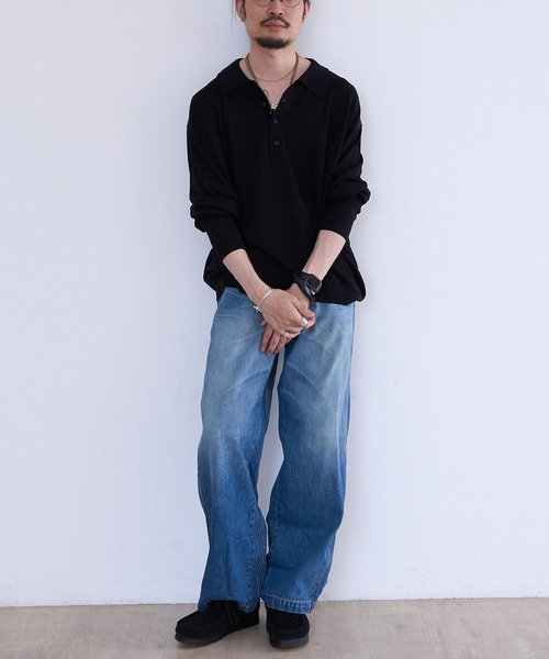 crepuscule(クレプスキュール)の「crepuscule L/S Polo (2601-013)(ポロシャツ・メンズ・ブラック/ブルー系その他・0/1/2)」の12枚目の写真