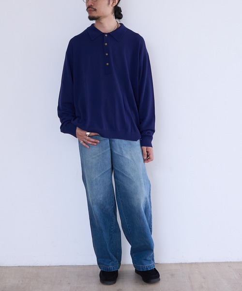 crepuscule(クレプスキュール)の「crepuscule L/S Polo (2601-013)(ポロシャツ・メンズ・ブラック/ブルー系その他・0/1/2)」の7枚目の写真
