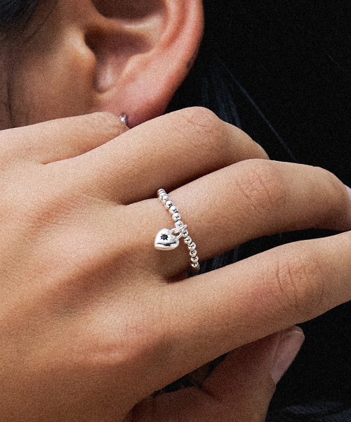 SCALETTO(スカーレット)の「RS012 Silver925 Heart Pendent Beads Ring(リング・レディース・シルバー・FREE)」の1枚目の写真
