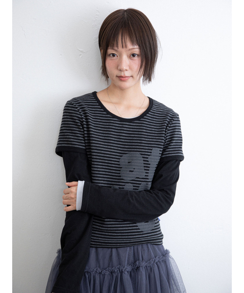 ISTKUNST(イストクンスト)の「ATTUNE ST LAYERD L/S TEE_BLACK(IK2FFFT552A)(Tシャツ/カットソー・レディース・ブラック・FREE)」の1枚目の写真