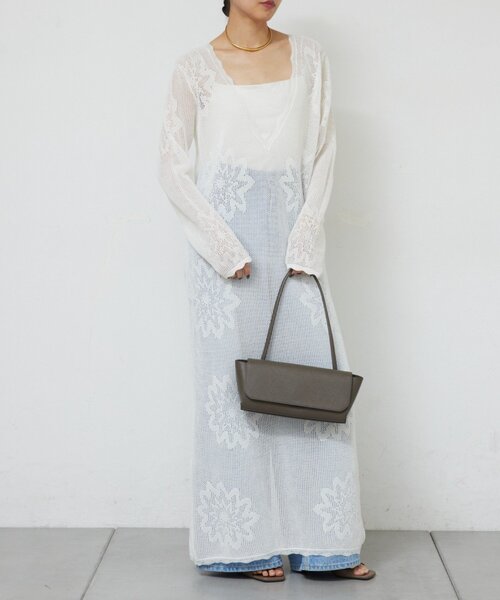 GALLARDAGALANTE(ガリャルダガランテ)の「【手洗い可】メッシュニットドレス(ワンピース・レディース・ブラック/ホワイト・FREE)」の3枚目の写真