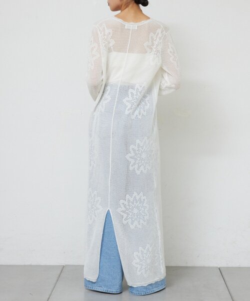 GALLARDAGALANTE(ガリャルダガランテ)の「【手洗い可】メッシュニットドレス(ワンピース・レディース・ブラック/ホワイト・FREE)」の5枚目の写真