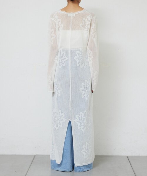 GALLARDAGALANTE(ガリャルダガランテ)の「【手洗い可】メッシュニットドレス(ワンピース・レディース・ブラック/ホワイト・FREE)」の9枚目の写真