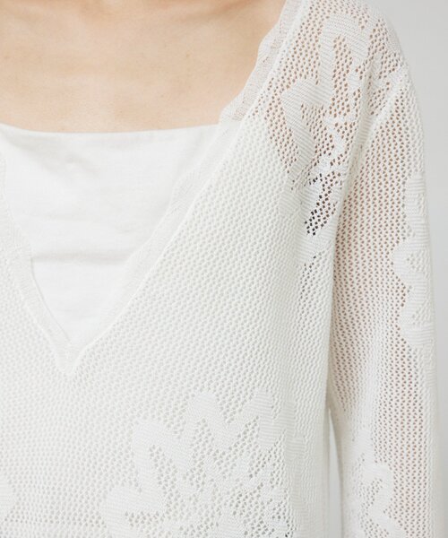 GALLARDAGALANTE(ガリャルダガランテ)の「【手洗い可】メッシュニットドレス(ワンピース・レディース・ブラック/ホワイト・FREE)」の12枚目の写真