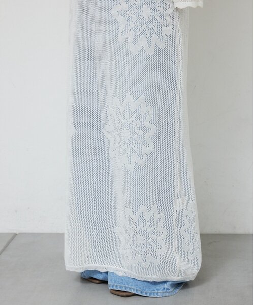 GALLARDAGALANTE(ガリャルダガランテ)の「【手洗い可】メッシュニットドレス(ワンピース・レディース・ブラック/ホワイト・FREE)」の13枚目の写真