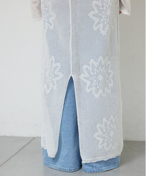 GALLARDAGALANTE(ガリャルダガランテ)の「【手洗い可】メッシュニットドレス(ワンピース・レディース・ブラック/ホワイト・FREE)」の14枚目の写真