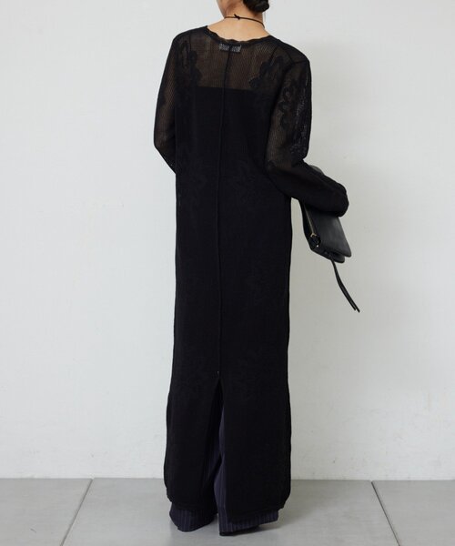 GALLARDAGALANTE(ガリャルダガランテ)の「【手洗い可】メッシュニットドレス(ワンピース・レディース・ブラック/ホワイト・FREE)」の18枚目の写真