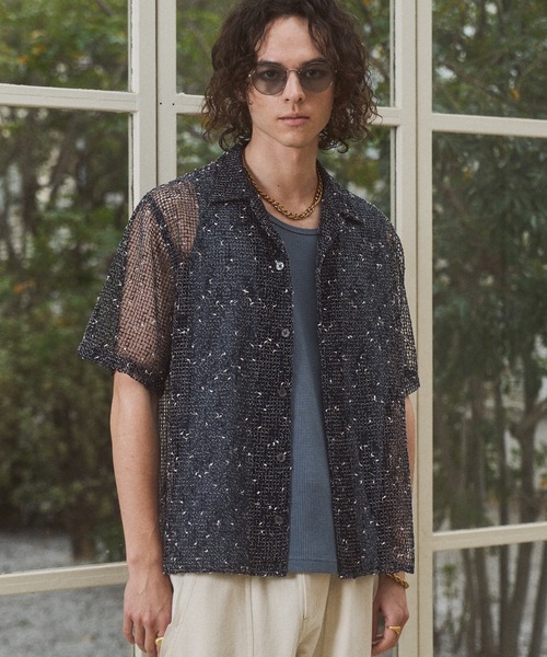 CASPER JOHN(キャスパージョン)の「Nep KARAMI shirts/ネップカラミシャツ(シャツ/ブラウス・メンズ・ブラック/ホワイト/ネイビー・MEDIUM/X-SMALL/LARGE/SMALL)」の3枚目の写真