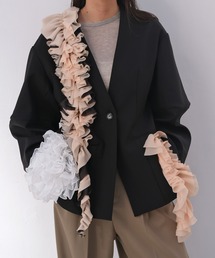 AKTE | コクーンスリーブデザインジャケット(ノーカラージャケット)