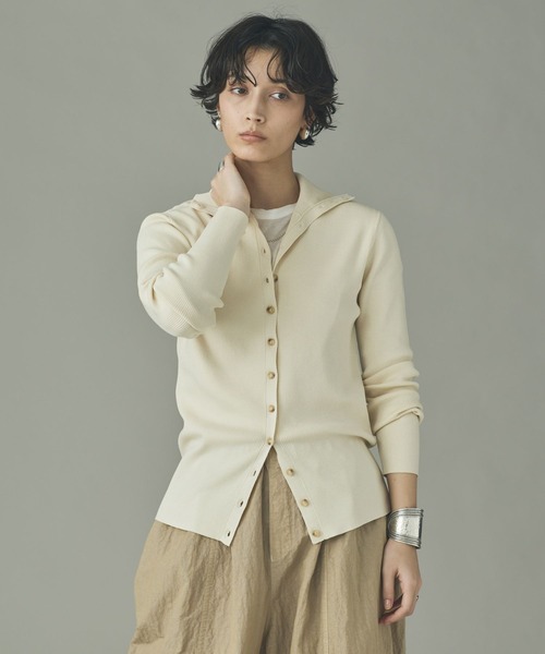 Curensology(カレンソロジー)の「Curensology(カレンソロジー)/ドライウールニットプルオーバー(ニット/セーター・レディース・ホワイト/ブラック/ブラウン・FREE)」の2枚目の写真