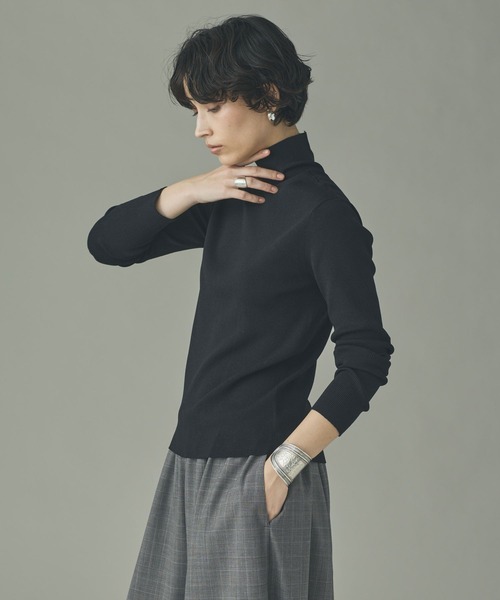 Curensology(カレンソロジー)の「Curensology(カレンソロジー)/ドライウールニットプルオーバー(ニット/セーター・レディース・ホワイト/ブラック/ブラウン・FREE)」の5枚目の写真
