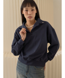 Gentle Morning Collar Sweatshirt_Navy
