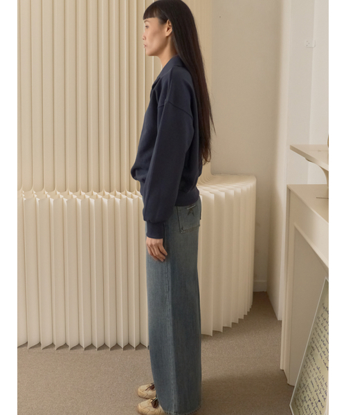 Sorry,Too Much Love(ソーリートゥーマッチラブ)の「Gentle Morning Collar Sweatshirt_Navy(スウェット・レディース・その他・FREE)」の3枚目の写真