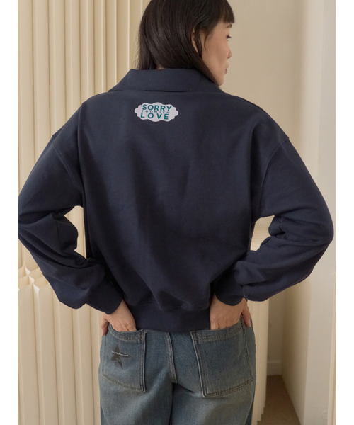 Sorry,Too Much Love(ソーリートゥーマッチラブ)の「Gentle Morning Collar Sweatshirt_Navy(スウェット・レディース・その他・FREE)」の5枚目の写真