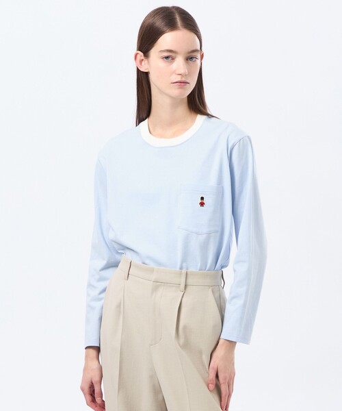 MACKINTOSH PHILOSOPHY(マッキントッシュ フィロソフィー)の「バッキンガムベア リンガーロンT(Tシャツ/カットソー・レディース・ブルー/ブラック/ベージュ・38)」の1枚目の写真