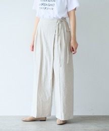 yuni | 高密度Cotton/Linen high waist wrap  パンツ(その他パンツ)