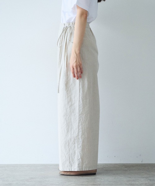 yuni（ユニ　）の「高密度Cotton/Linen high waist wrap  パンツ（その他パンツ・レディース・アイボリー・S/M）」の11枚目の写真