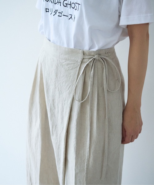 yuni（ユニ　）の「高密度Cotton/Linen high waist wrap  パンツ（その他パンツ・レディース・アイボリー・S/M）」の13枚目の写真