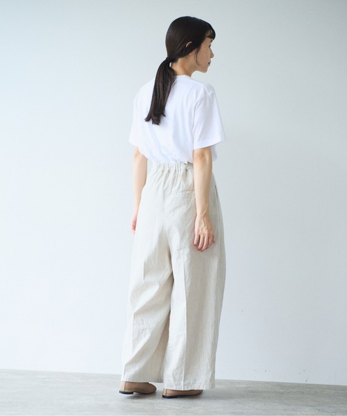 yuni（ユニ　）の「高密度Cotton/Linen high waist wrap  パンツ（その他パンツ・レディース・アイボリー・S/M）」の6枚目の写真
