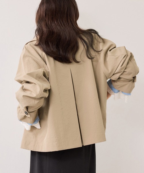 VIS（ビス）の「ショートトレンチコート/UVケア・撥水・花粉ガード（トレンチコート・レディース・ネイビー/ベージュ系その他・FREE）」の13枚目の写真