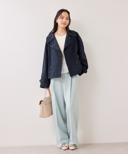 VIS（ビス）の「ショートトレンチコート/UVケア・撥水・花粉ガード（トレンチコート・レディース・ネイビー/ベージュ系その他・FREE）」の17枚目の写真