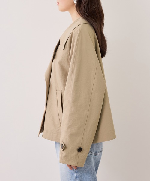 VIS（ビス）の「ショートトレンチコート/UVケア・撥水・花粉ガード（トレンチコート・レディース・ネイビー/ベージュ系その他・FREE）」の22枚目の写真