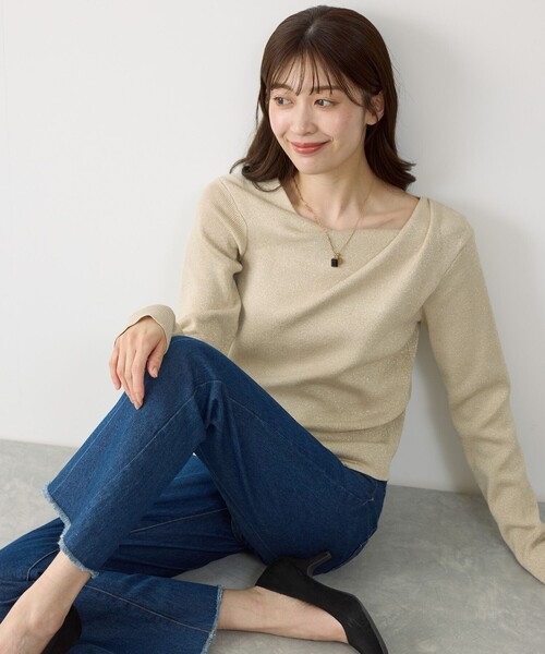 Jayro(ジャイロ)の「ドレープニットプルオーバー(ニット/セーター・レディース・ベージュ/チャコールグレー/ライトグレー/ピンク・M)」の9枚目の写真