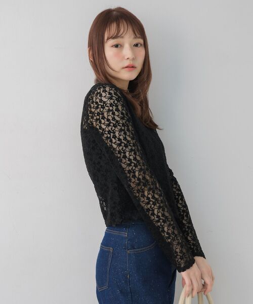 RETRO GIRL(レトロガール)の「起毛レースインナー(Tシャツ/カットソー・レディース・ブラウン/ブラック/ナチュラル・FREE)」の4枚目の写真