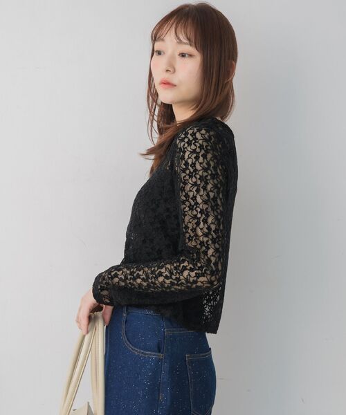 RETRO GIRL(レトロガール)の「起毛レースインナー(Tシャツ/カットソー・レディース・ブラウン/ブラック/ナチュラル・FREE)」の6枚目の写真