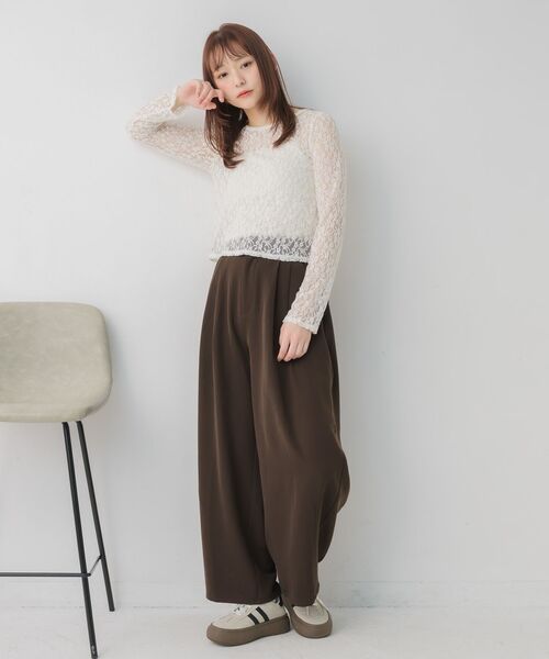 RETRO GIRL(レトロガール)の「起毛レースインナー(Tシャツ/カットソー・レディース・ブラウン/ブラック/ナチュラル・FREE)」の7枚目の写真