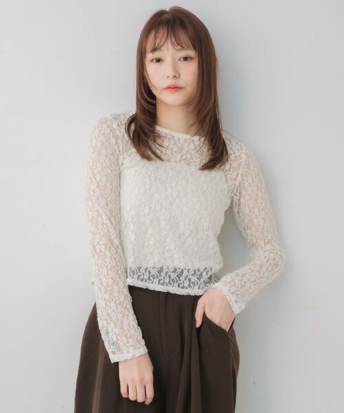 RETRO GIRL(レトロガール)の「起毛レースインナー(Tシャツ/カットソー・レディース・ブラウン/ブラック/ナチュラル・FREE)」の12枚目の写真