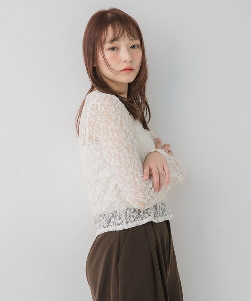 RETRO GIRL(レトロガール)の「起毛レースインナー(Tシャツ/カットソー・レディース・ブラウン/ブラック/ナチュラル・FREE)」の13枚目の写真